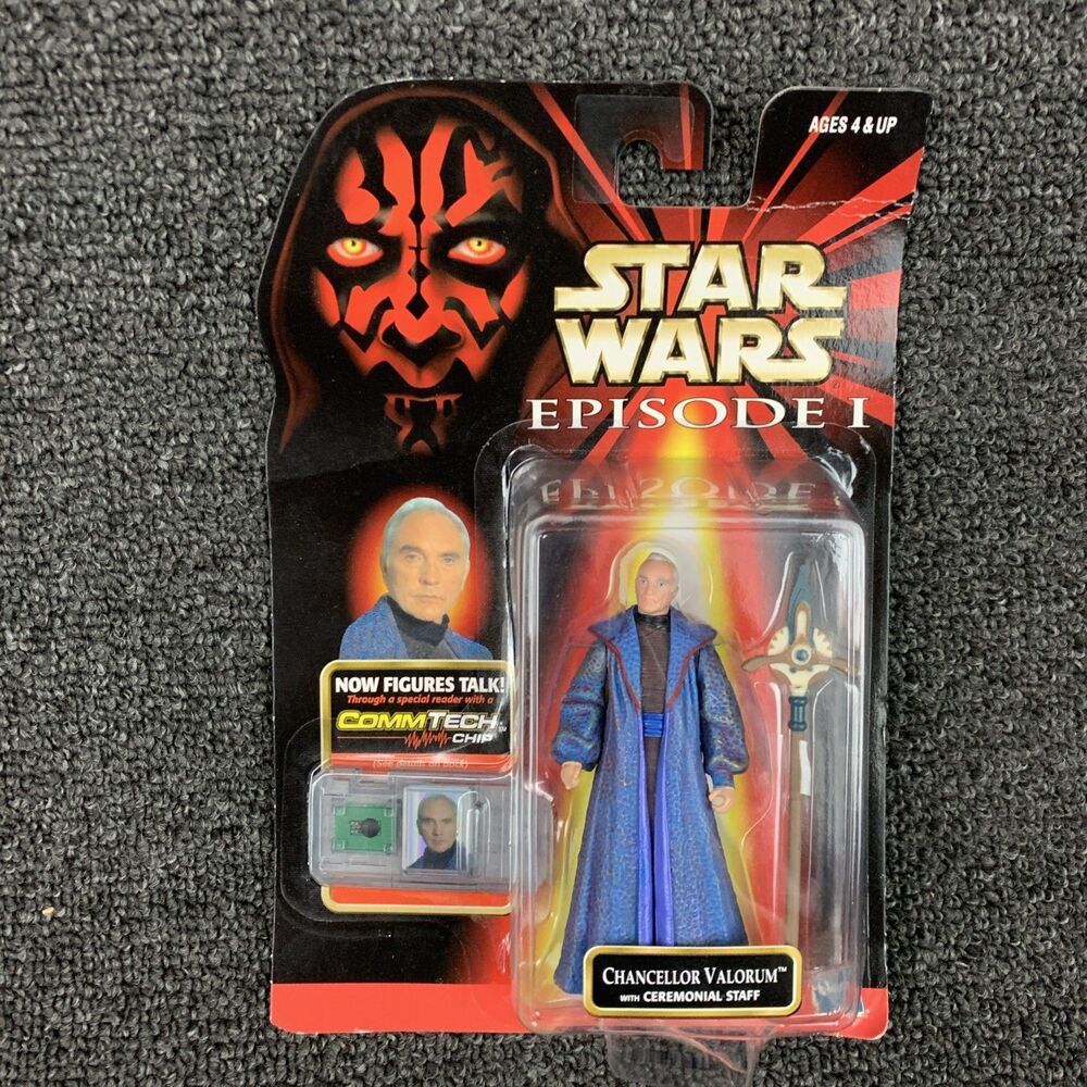 1998 Hasbro Star Wars Yoda Jedi Council Chair & Chancellor Valorum CommTech Chip - Picture 4 of 5